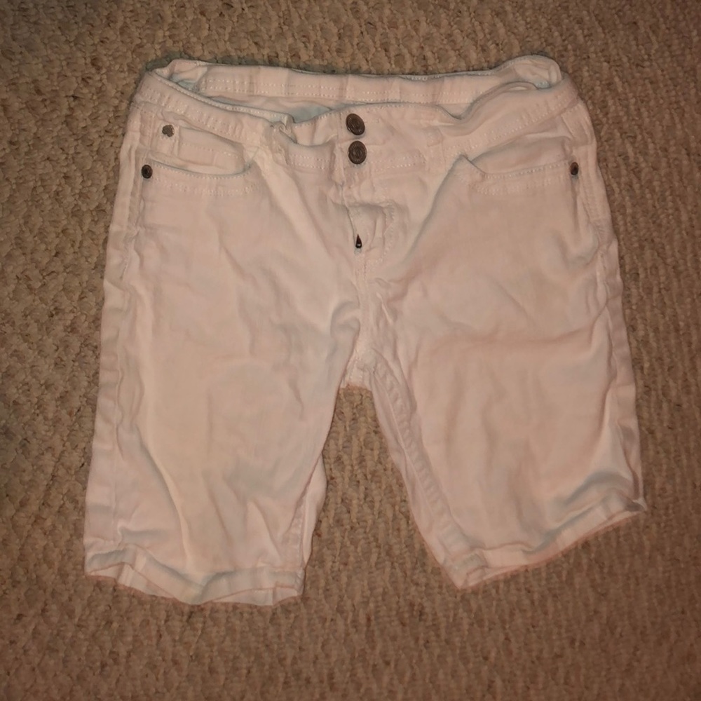 White jean shorts